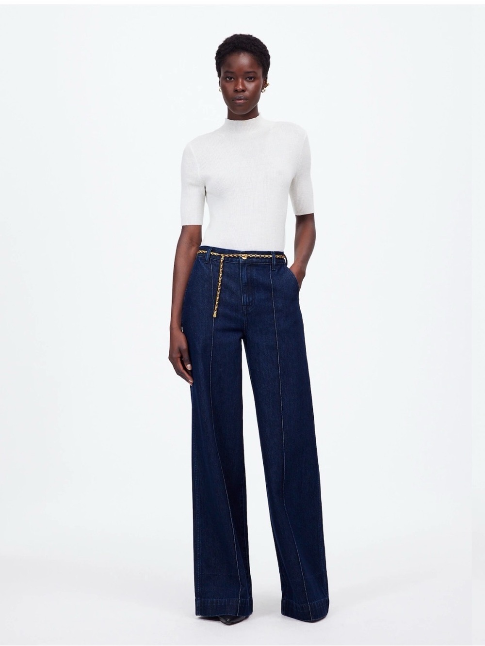 Madewell Super Wide Leg High-Rise Dark Indigo Jeans